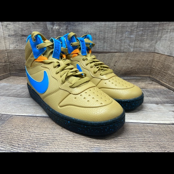 Nike Court Borough Mid 2 Boot 'Club Gold Blue Hero BQ5440-701 Youth Size 7Y New - Picture 2 of 11